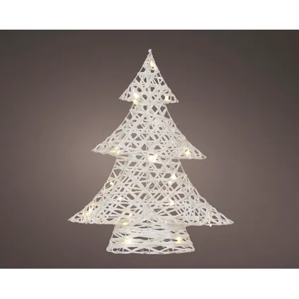 Éclairage de Noël LED Decoris sapin glitter blanc chaud 40cm
