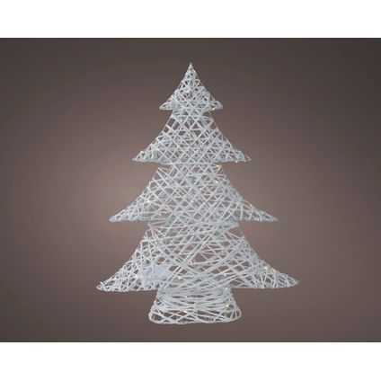 Éclairage de Noël LED Decoris sapin glitter blanc chaud 60cm