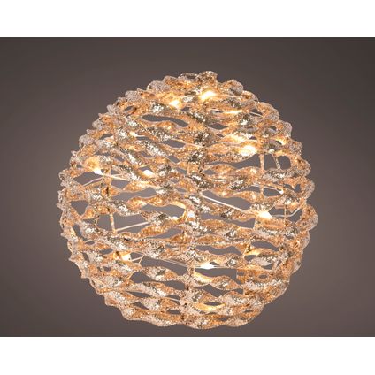 Globe lumineux LED Decoris micro doré Ø15cm blanc chaud - 20 ampoules