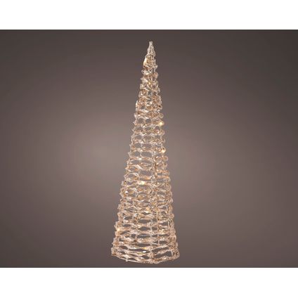 Éclairage de Noël LED Decoris cône doré blanc chaud 40cm