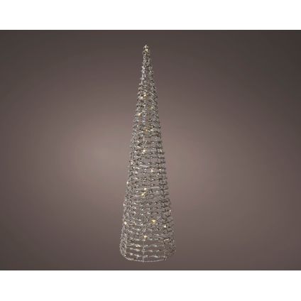 Éclairage de Noël LED Decoris cône doré blanc chaud 60cm
