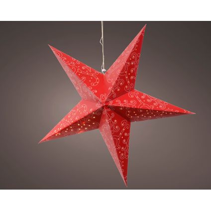 Decoris kerstverlichting LED ster rood warm wit 60 cm