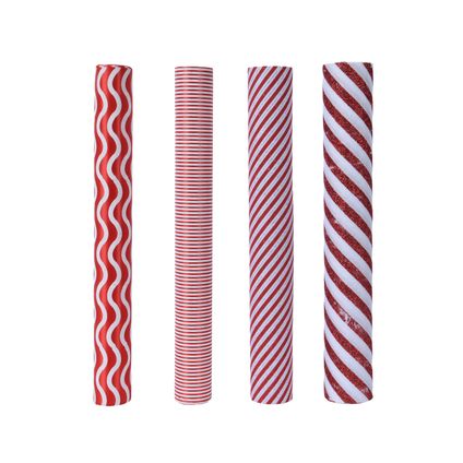 Decoris decoratiestof polyester diversen rood-wit