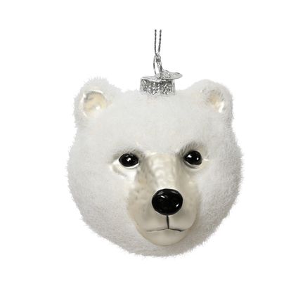 Decoris kerstornament ijsbeer glas 9,4cm - 1 stuk
