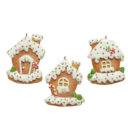 Decoris kerstornament gingerbread huis 9cm - 1 stuk