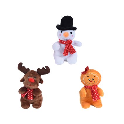 Decoris kerstfiguur met muziek sneeuwpop/rendier/peperkoek 15cm - 1 stuk