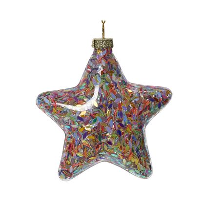 Suspension de Noël Decoris étoile multicolore 9,5cm