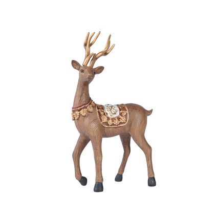 Figurine de Noël Decoris renne debout plastique 29cm