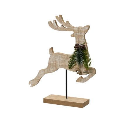 Figurine de Noël Decoris renne brun 25cm