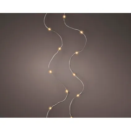 Guirlande lumineuse Decoris 60 micro lampes LED blanc chaud 295cm