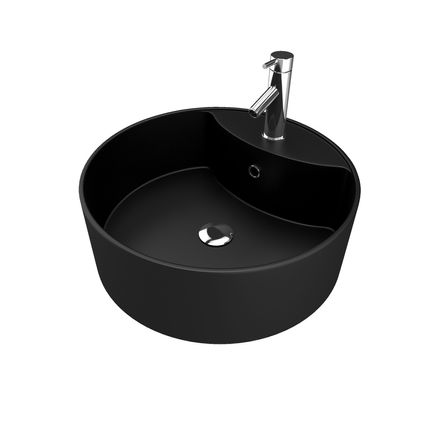 Vasque céramique rond à poser Aurlane ⌀ 40cm noir