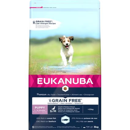 Eukanuba hondenvoer Puppy small/medium zeevis graanvrij 3kg