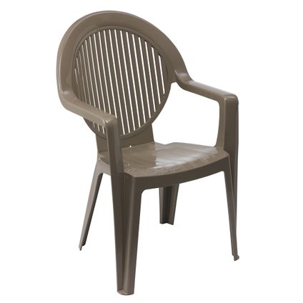 Chaise de jardin Grosfillex Fidji empilable PVC taupe