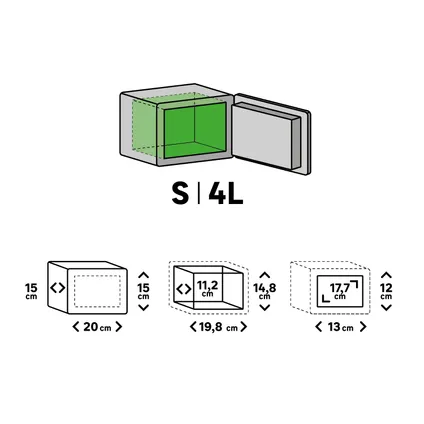 Standers elektronische kluis mini formaat 15x20x15cm 7
