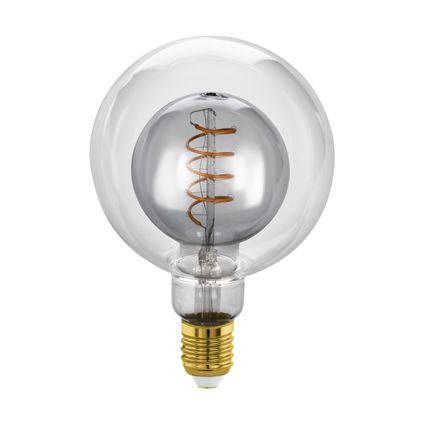 EGLO ledfilamentlamp G125 gerookt glas E27 2W