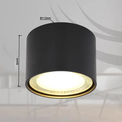 Globo Plafondlamp Serena LED metaal zwart 1x LED 5