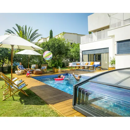 Palram | Canopia - Abri de piscine téléscopique Majorca - Gris - 8,7x4,6m 2