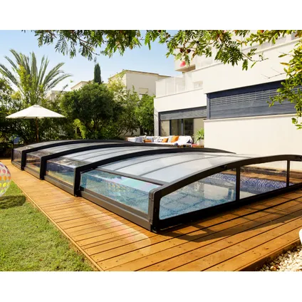 Palram | Canopia - Abri de piscine téléscopique Majorca - Gris - 8,7x4,6m 5