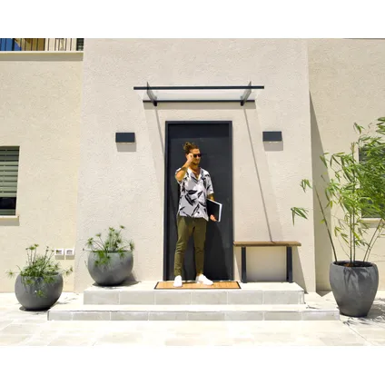 Palram | Canopia - Auvent de véranda et de porte Nancy - Transparent - Gris foncé - 94x150cm 3
