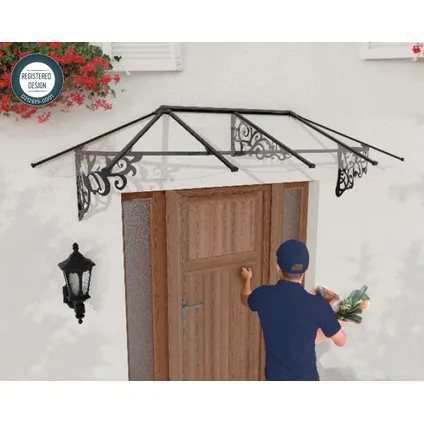 Palram | Canopia - Veranda- en deurluifel Lily - Helder - Zwart - 70x88x267cm 2