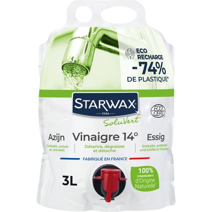 Starwax navulling witte azijn Soluvert 3L 14°