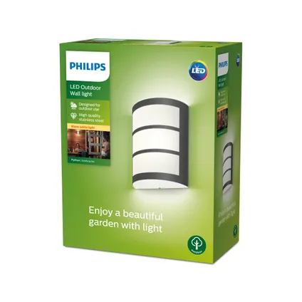 Philips wandlamp Python antraciet 6W 11