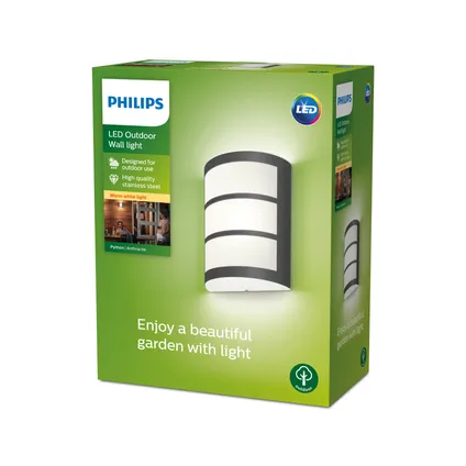 Philips wandlamp Python antraciet 6W 13