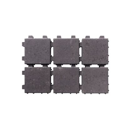 Coeck waterdoorlatende klinker Velling - ongetrommeld - beton - zwart - 20x20x6 cm - pallet 312 stuks