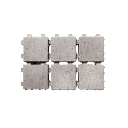 Coeck waterdoorlatende klinker Velling - ongetrommeld - beton - grijs - 20x20x6 cm - pallet 312 stuks