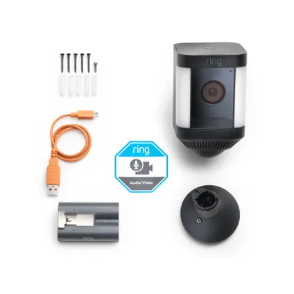 Ring beveiligingscamera Spotlight Cam Plus - op batterij - 1080p HD-video - zwart 8
