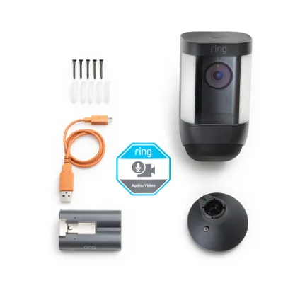 Ring beveiligingscamera Spotlight Cam Pro - op batterij - 1080p HD-video - zwart 6