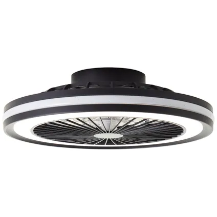 Plafonnier ventilateur Brilliant Palmero noir LED RGB 40W 9
