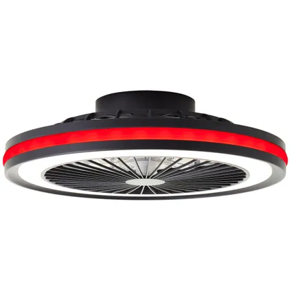 Plafonnier ventilateur Brilliant Palmero noir LED RGB 40W 10