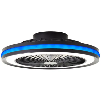 Plafonnier ventilateur Brilliant Palmero noir LED RGB 40W 11