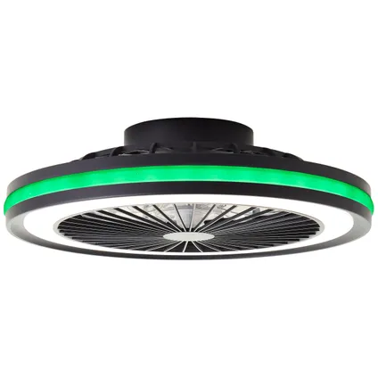 Plafonnier ventilateur Brilliant Palmero noir LED RGB 40W 15