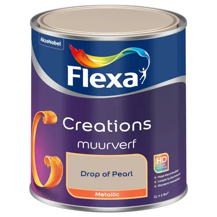 Flexa Creation muurverf Metallics drop of pearl 1L 3