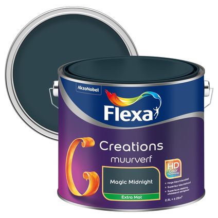 Flexa Creation muurverf magic midnight extra mat 2,5L