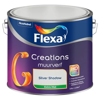 Flexa Creation muurverf silver shadow extra mat 2,5L 7