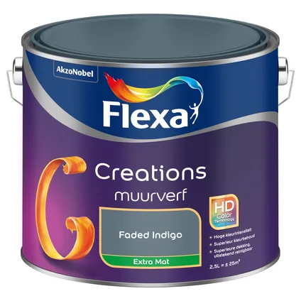 Flexa Creation muurverf faded indigo extra mat 2,5L 7