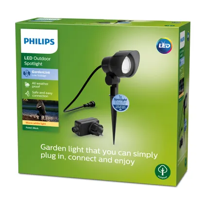Philips GardenLink starterset prikspot zwart 24W 2