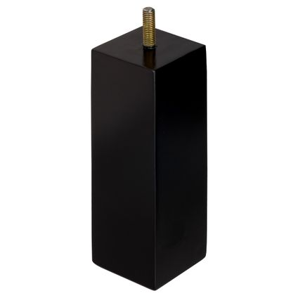 Pied de meuble Duraline carré bois noir 5x5x15cm hêtre FSC 4pp