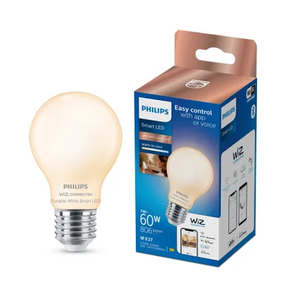Ampoule LED intelligente Philips A60 lumière blanche E27 7W 8