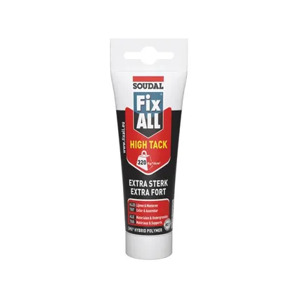 Colle et mastic Soudal Fix ALL High Tack blanc 125ml 2