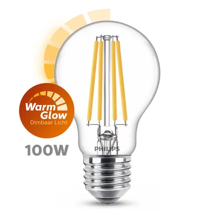 Philips ledfilamentlamp E27 10,5W