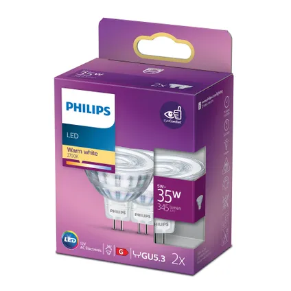Spot LED Philips GU5.3 5W 2 pièces 5