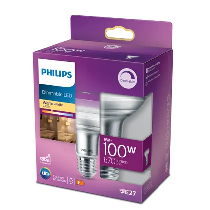 Philips ledlamp reflector E27 9W 7