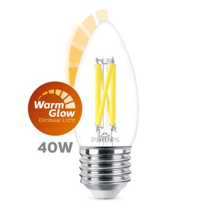 Ampoule LED flamme à filament Philips E27 3.4W