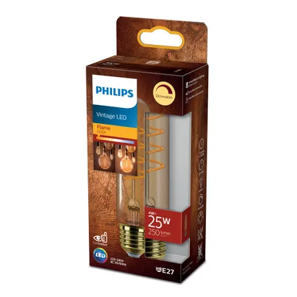 Philips ledfilamentlamp staaf amber E27 4W 3
