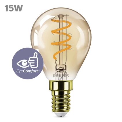 Philips ledfilamentlamp kogel amber E14 2,6W