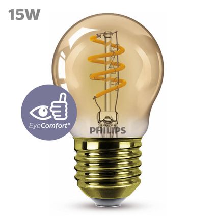 Philips ledfilamentlamp kogel amber E27 2,6W